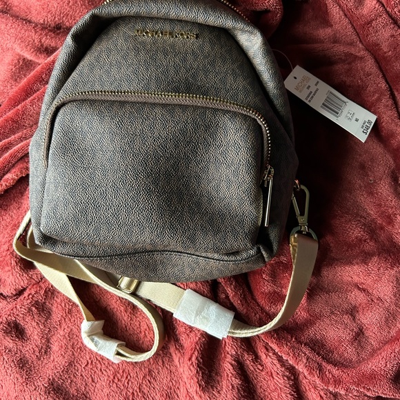 Brown/Gold Mini Coach Backpack - Picture 4 of 6